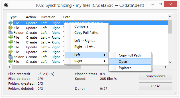 Create Sync Screenshot