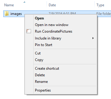 Screenshot showing context menu